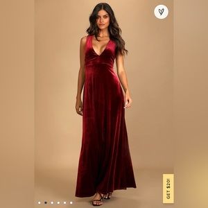 Lulus dusty rose velvet maxi dress